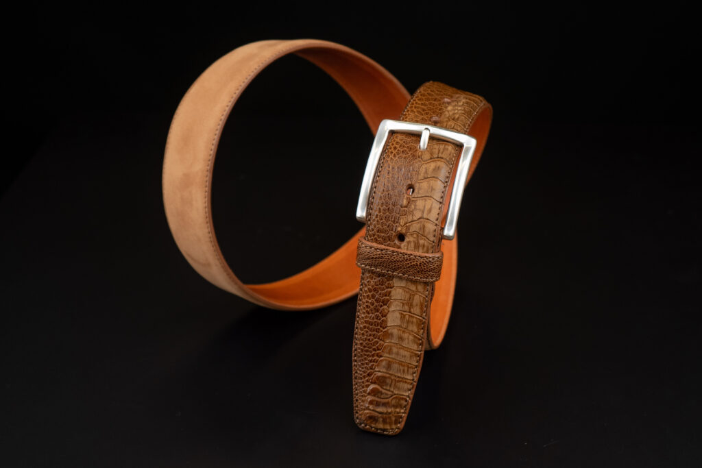 Nubuck belt combined Ostrich leg – Vintage
