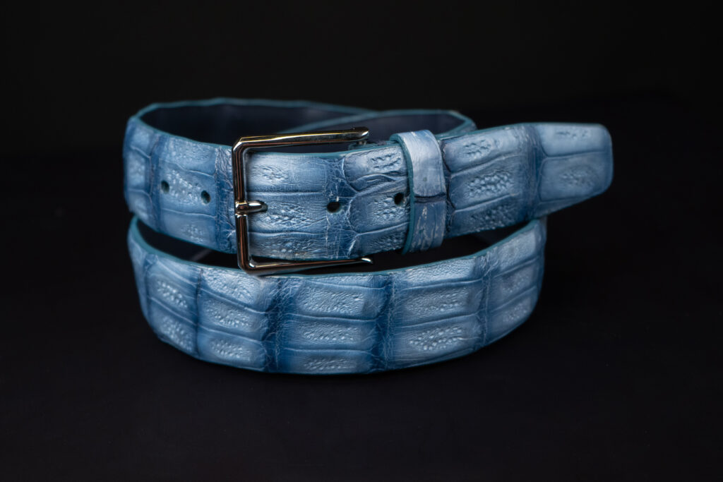 New – Caiman Croco Blue – handpainted