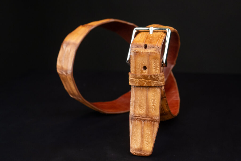New – Caiman Croco Cognac – handpainted